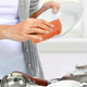 Peachy Clean scrubbers use an intricate latticework of silicone fibers, shaped to look and perform like a regular kitchen sponge. They tend to break down after a few months, but they do a great job of holding onto soap and water while you’re working on dishes.